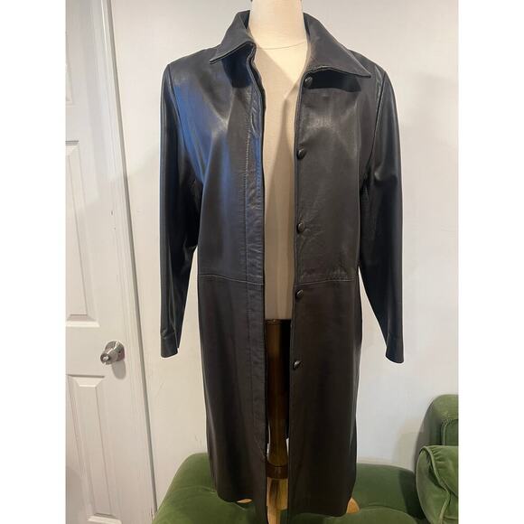 Bettina Rizzi Buenos Aires Brown Soft Long Leather Minimalist Jacket size S/M - Picture 6 of 15